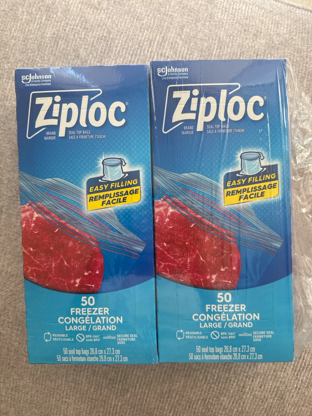 BRAND NEW: Ziploc Freezer Bags - Large (2 x 50 bags)