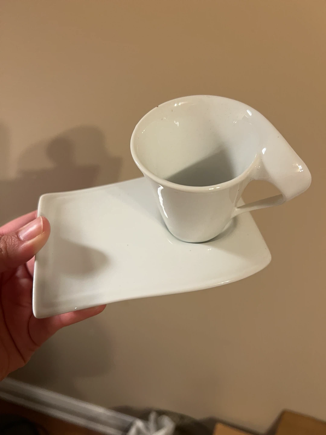 White Ceramic Espresso Cups and Saucers Set - photo 4