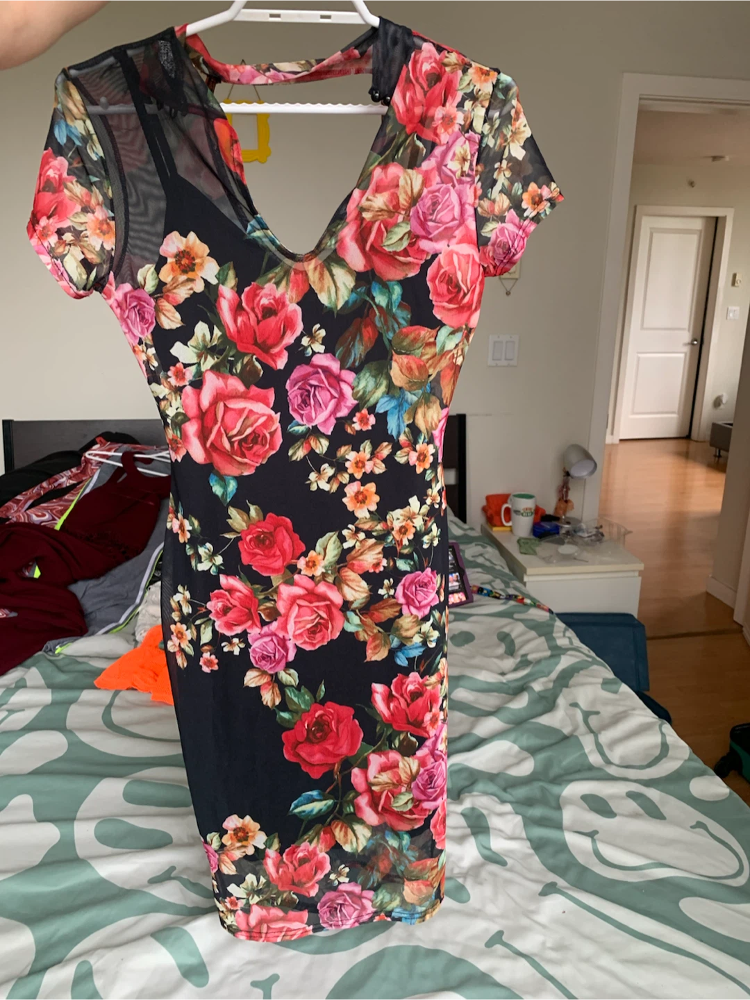 Floral Mesh Sheer Bodycon Dress - photo 2