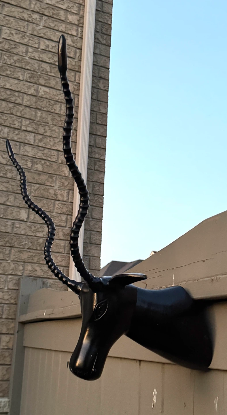 Black Faux Antelope Head Wall Mount (made with heavy metal) - photo 2