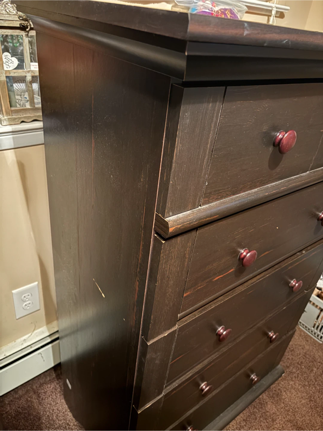 Dark Wood Tall Dresser - photo 3