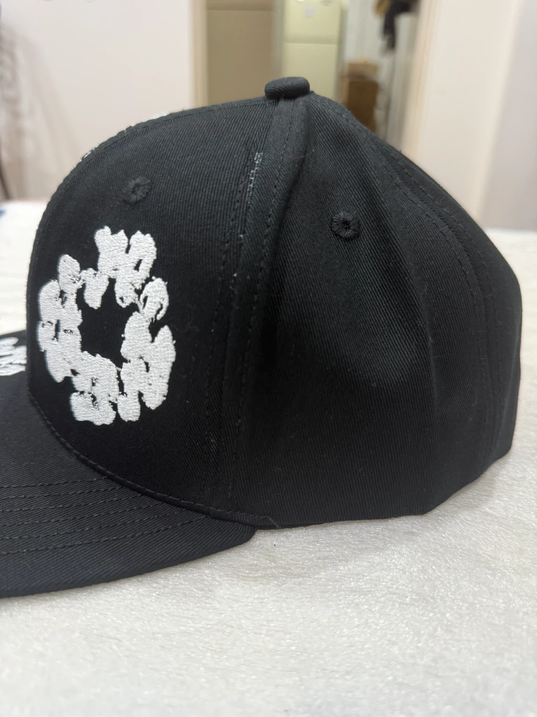 Denim tears Hat with White Embroidered Design - photo 2