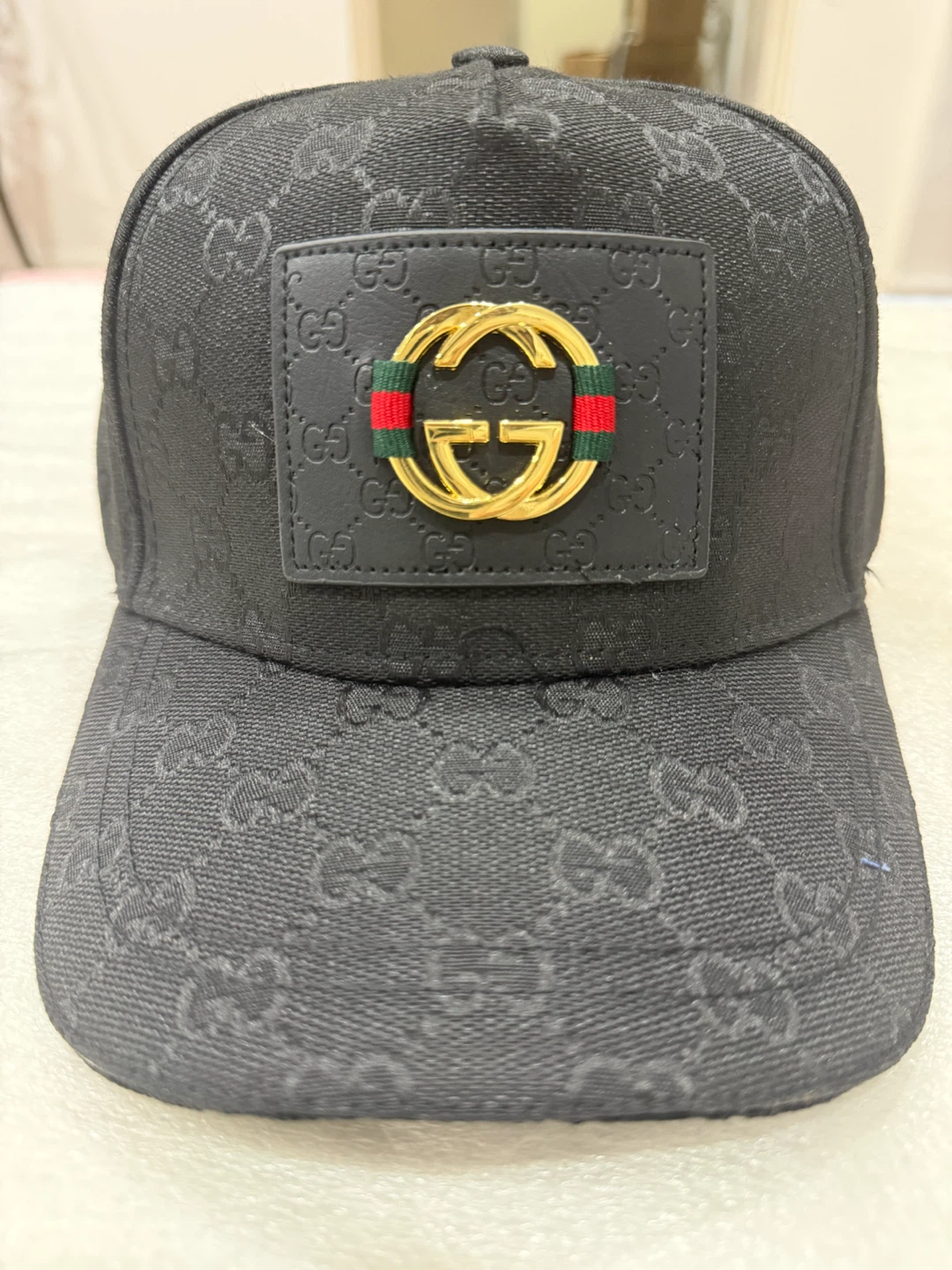 Gucci Black GG Monogram Baseball Cap
