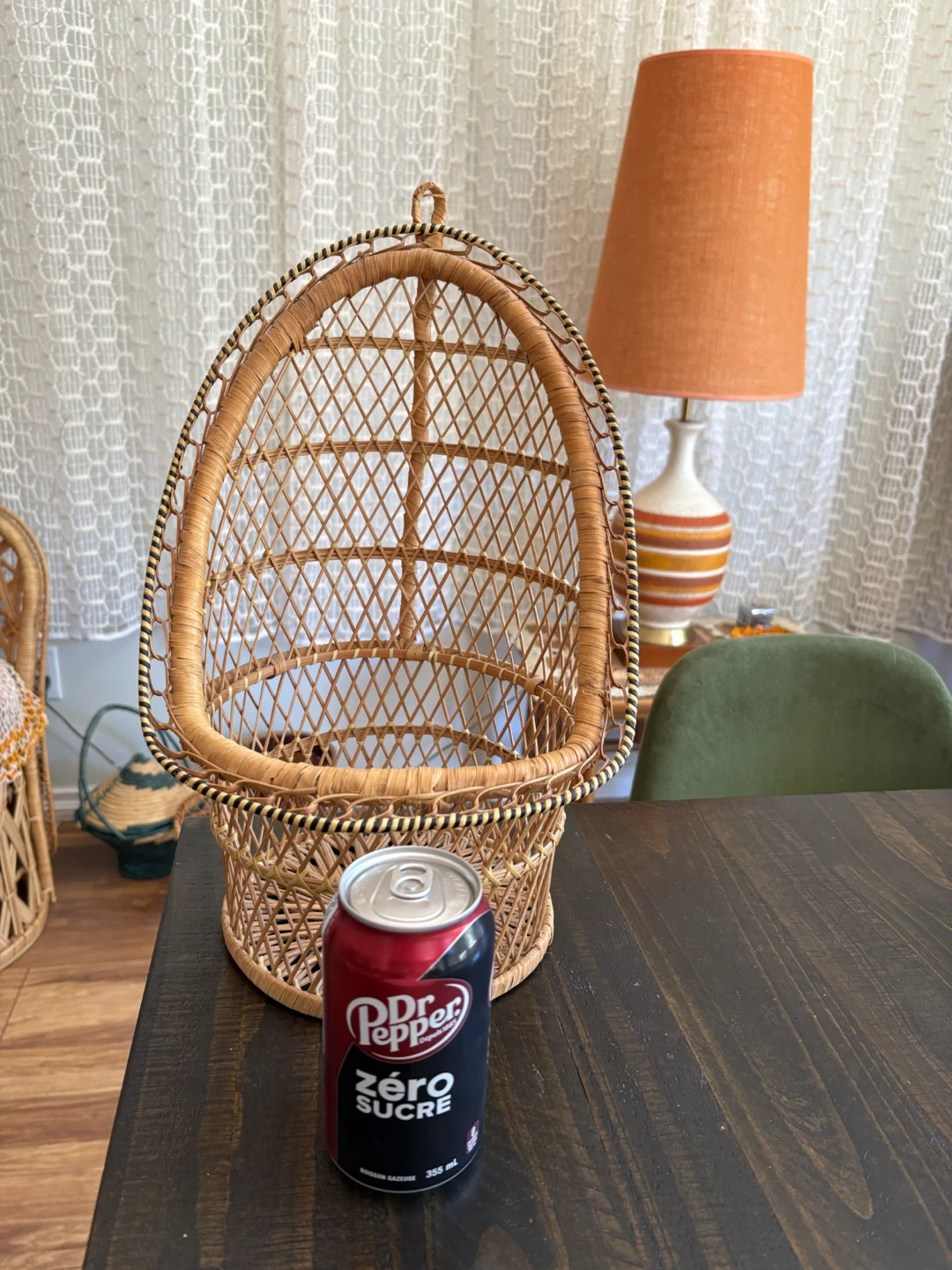 Vintage Wicker Hanging Basket Chair Decor