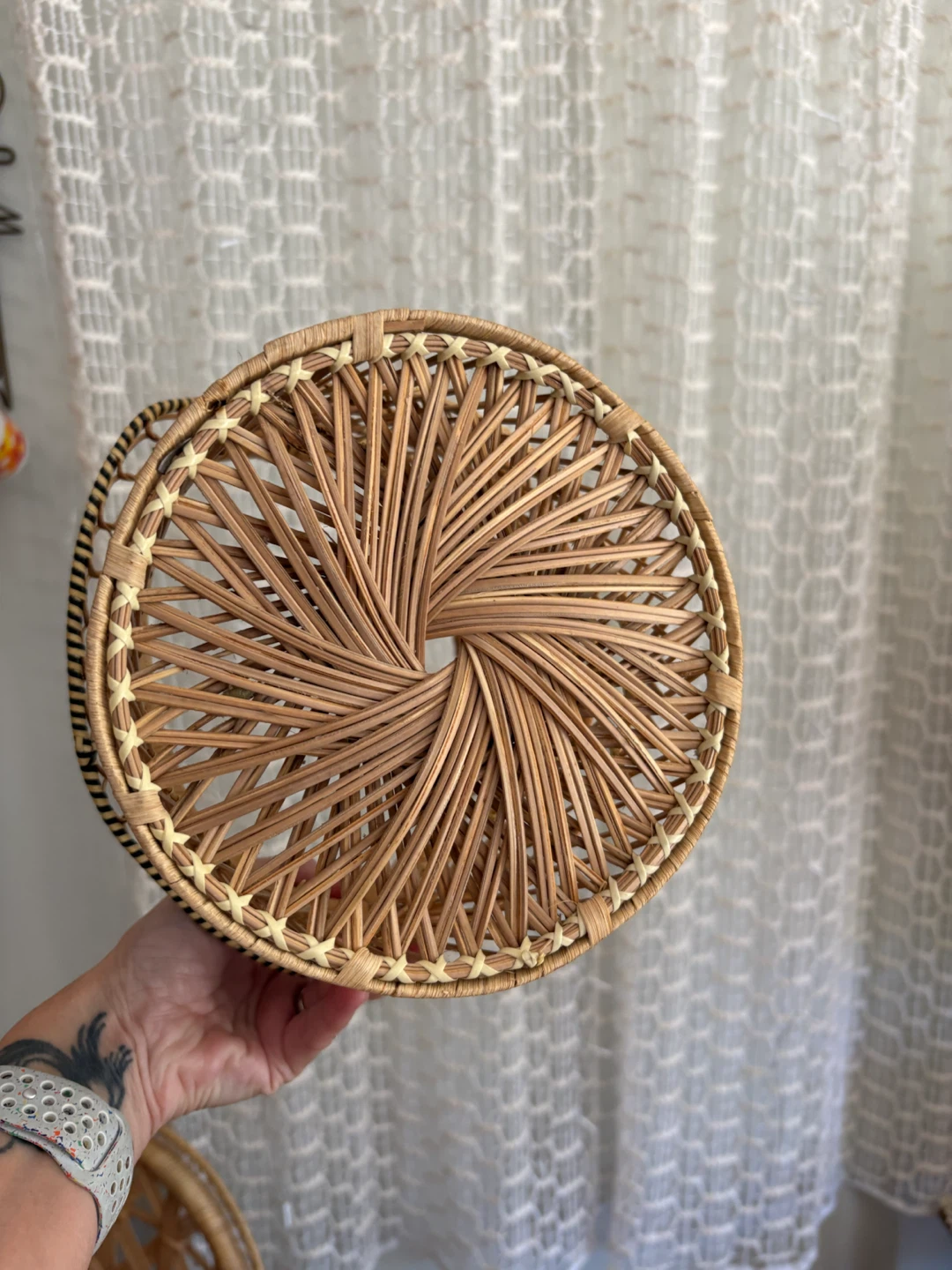 Vintage Wicker Hanging Basket Chair Decor - photo 5