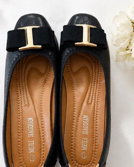 Black Wedge Ballet Flats – Size 36 – Brand New - photo 4