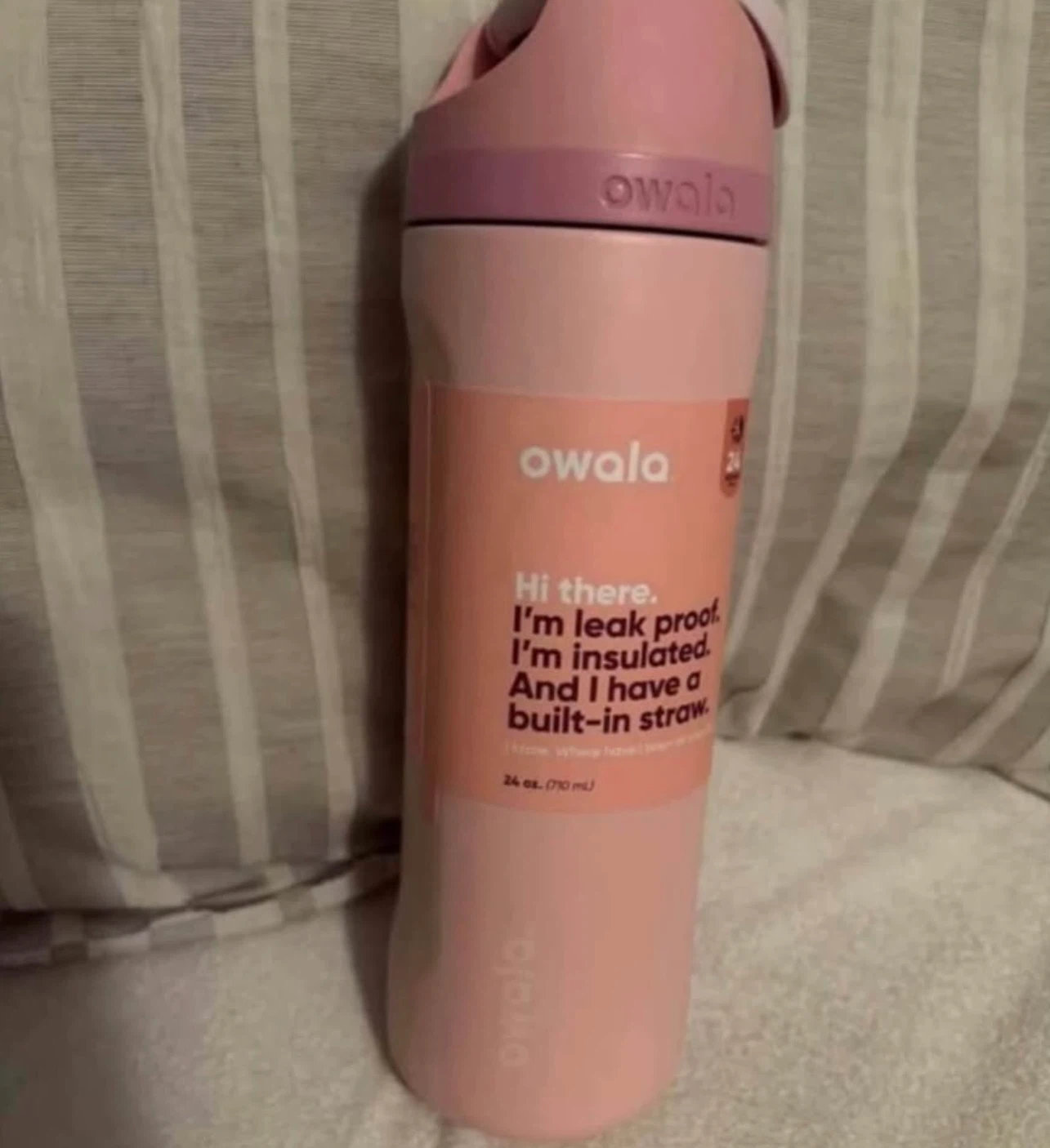 Owala Starbucks water bottle tags on