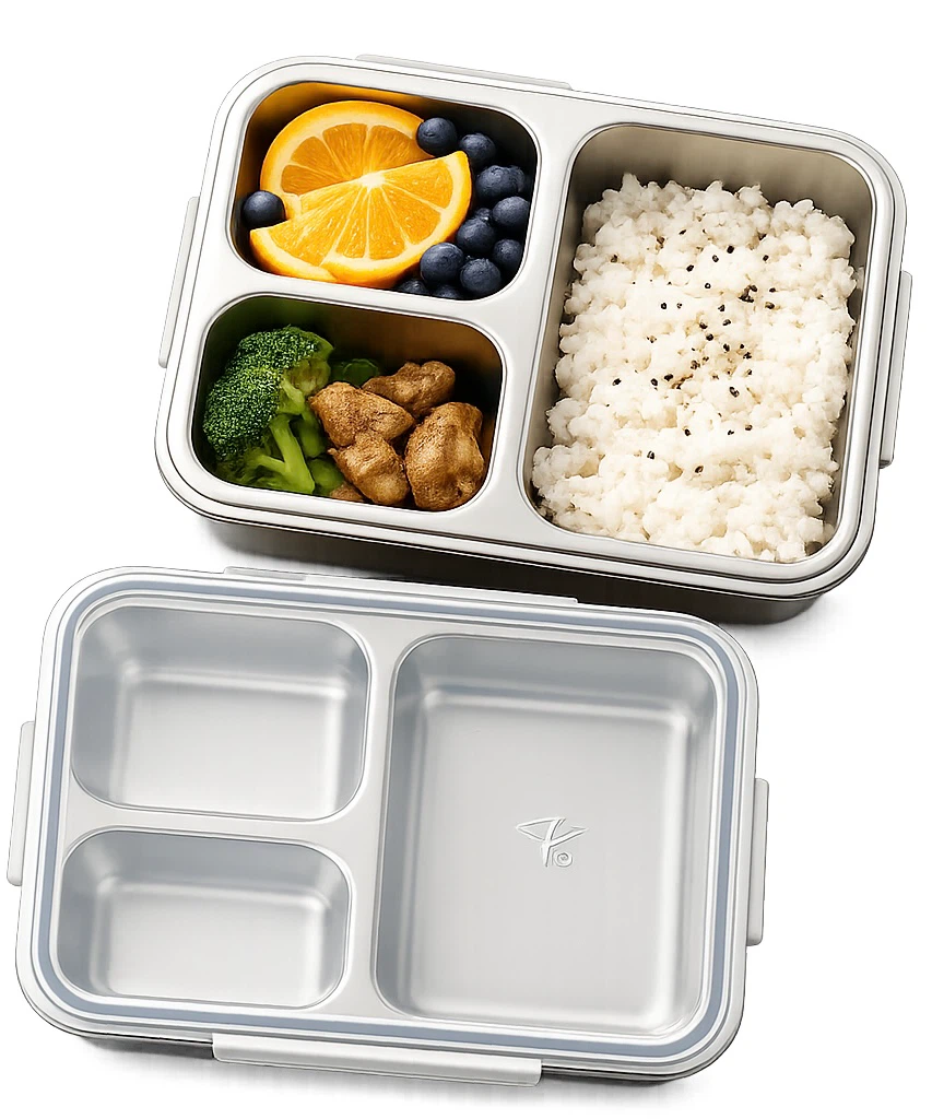 PC Brand Stainless Steel Bento Lunch Boxes – Set of 2