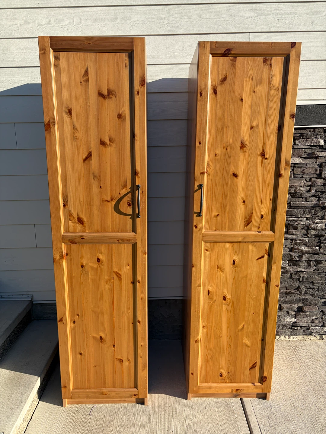 pair of IKEA wardrobes in solid wood for $200