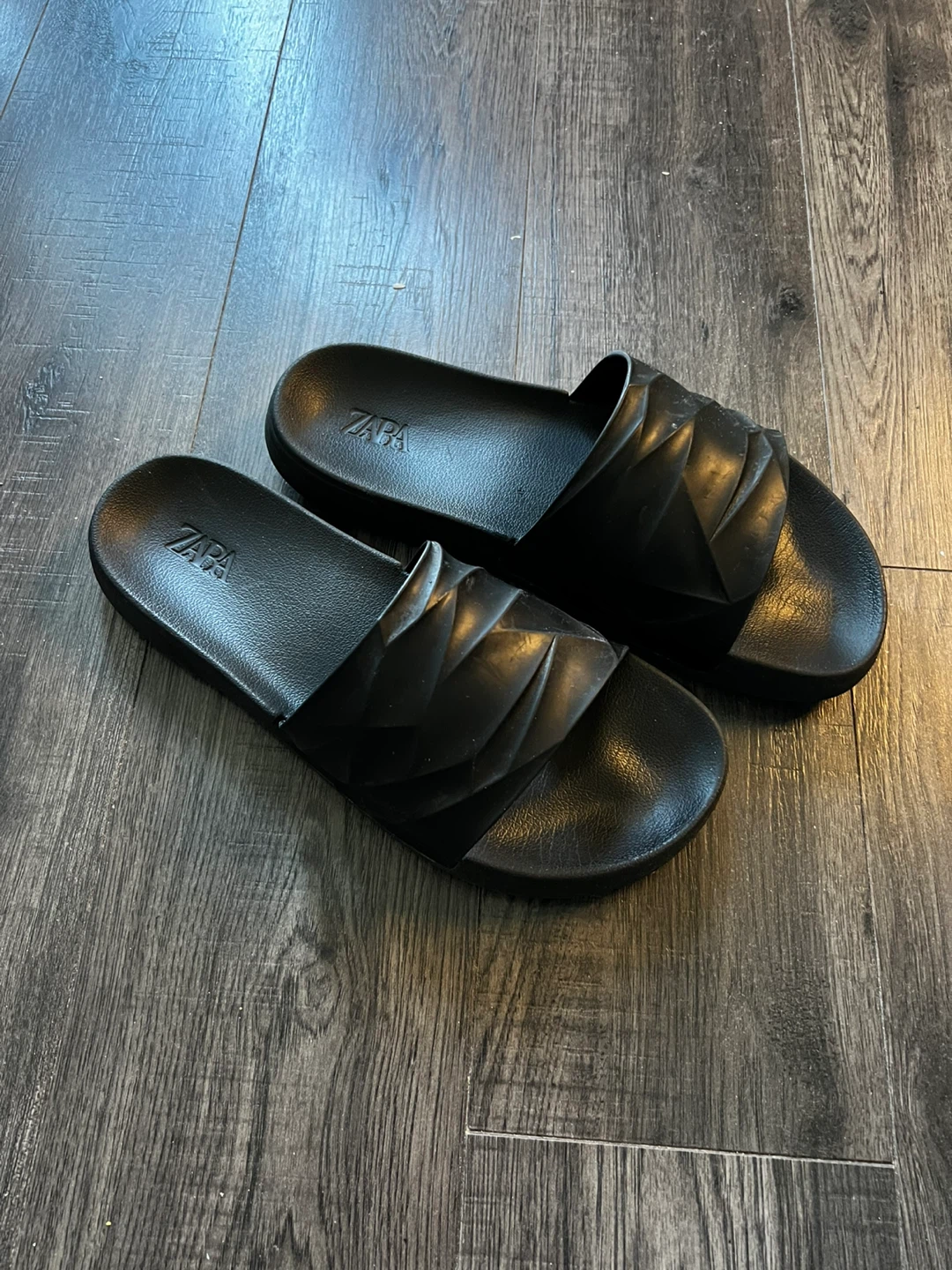 ZARA Black Slide Sandals