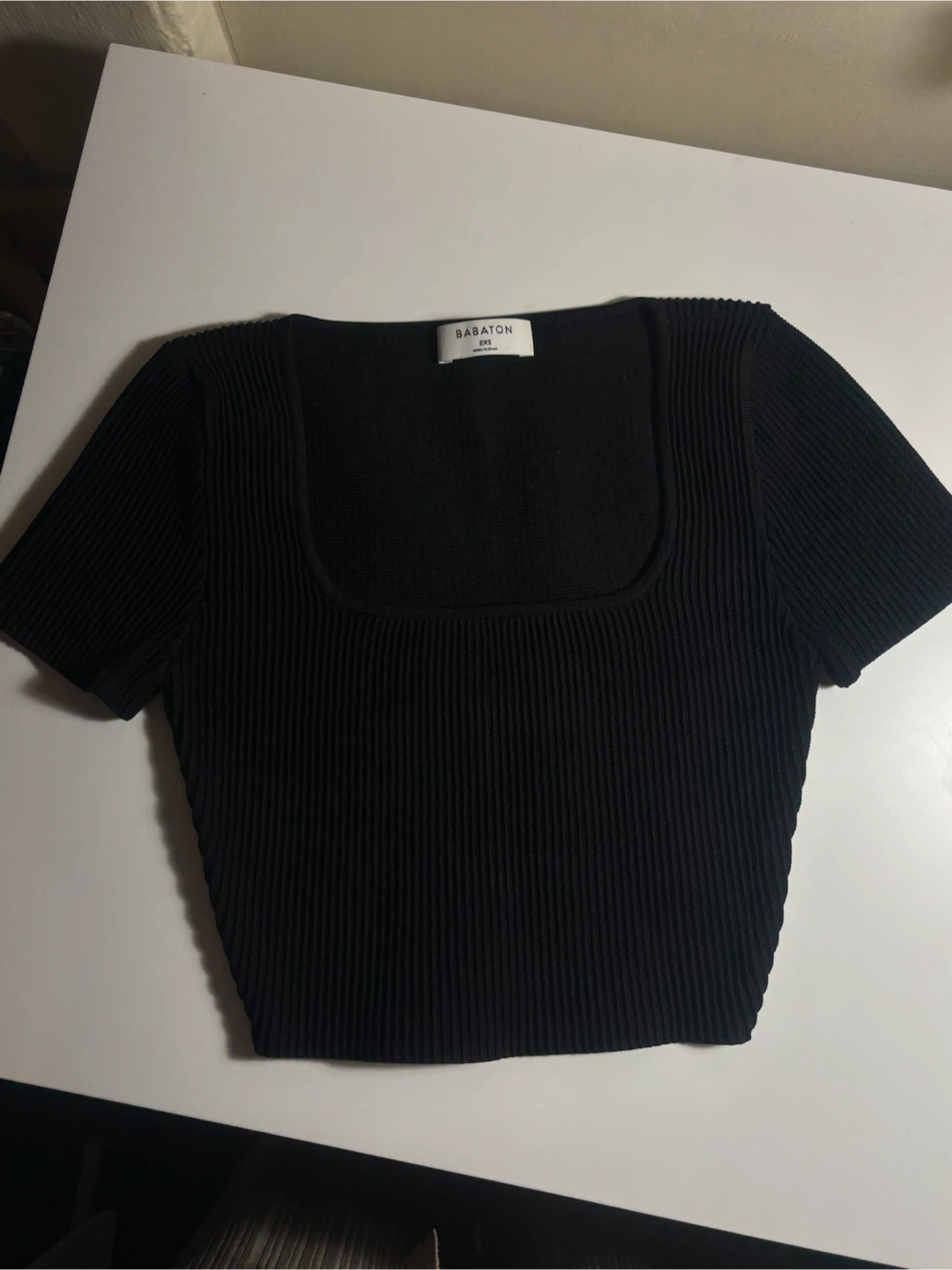 Aritzia Babaton Sculpt Knit Square Neck Crop