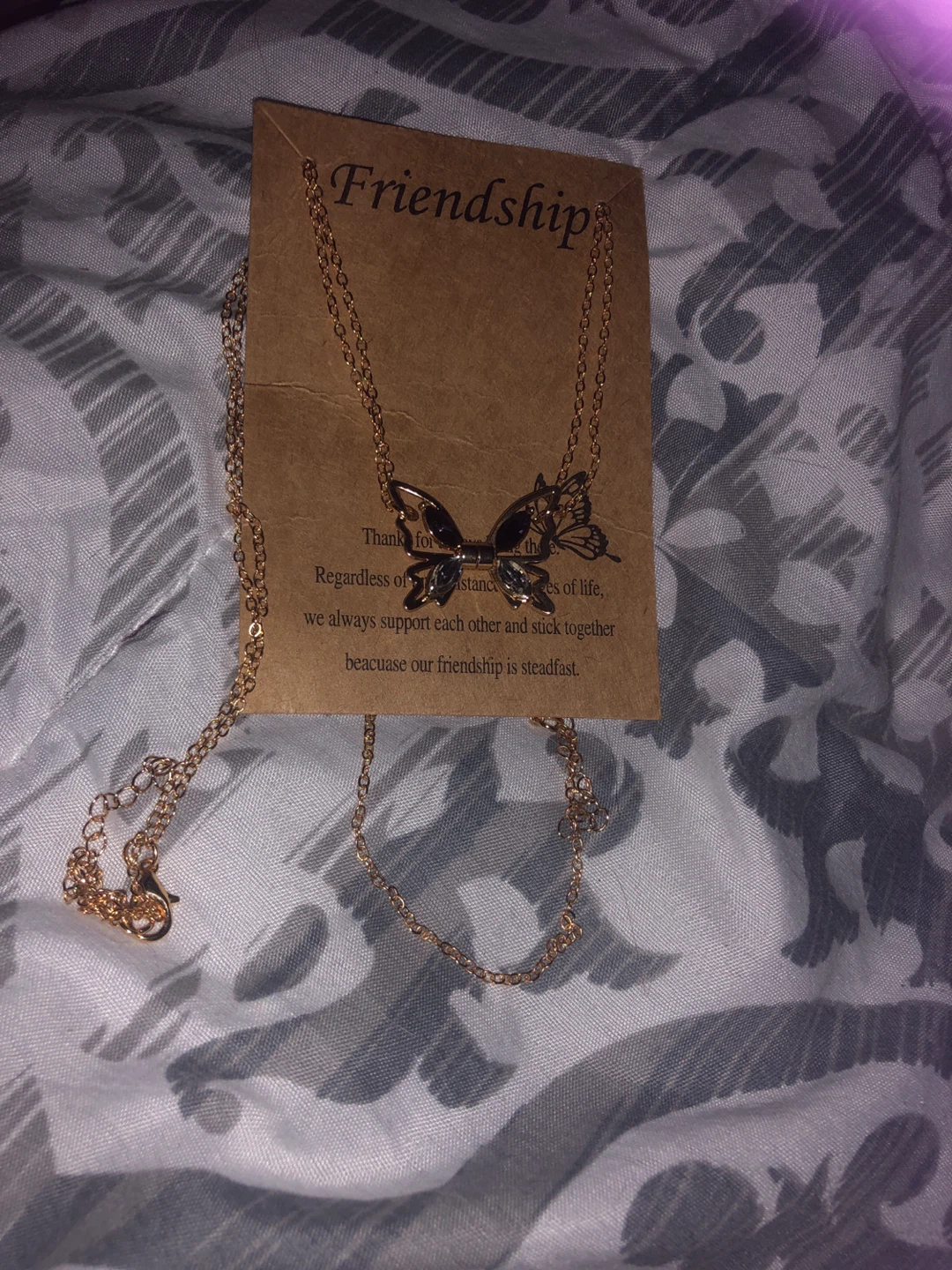 Gold Butterfly Friendship Necklaces (Set of 2) - photo 2