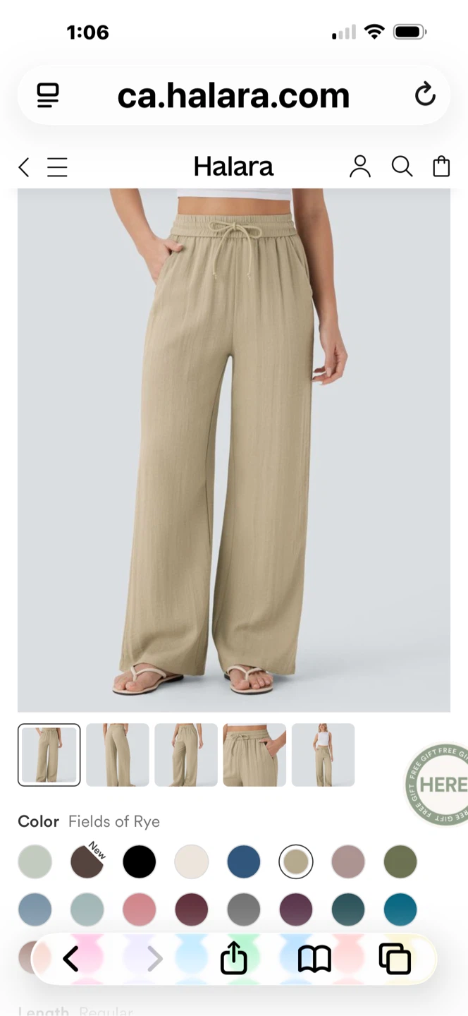Halara Beige High Waisted Pants