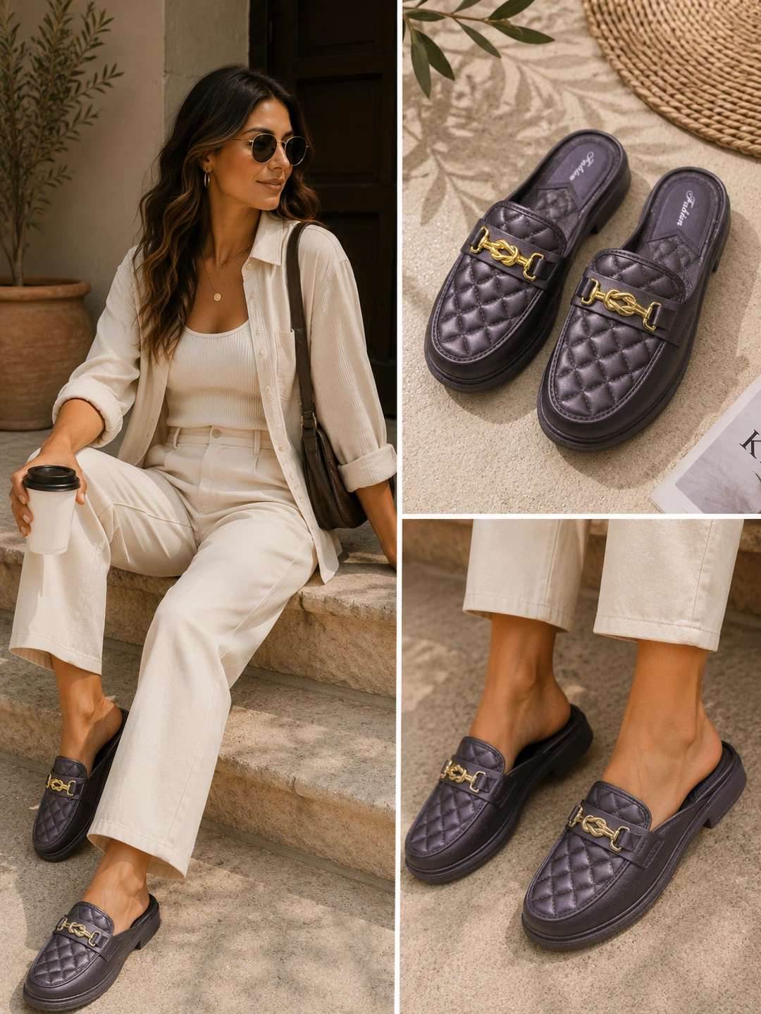 Women’s Quilted Mule Loafers – Cushioned Comfort - photo 2