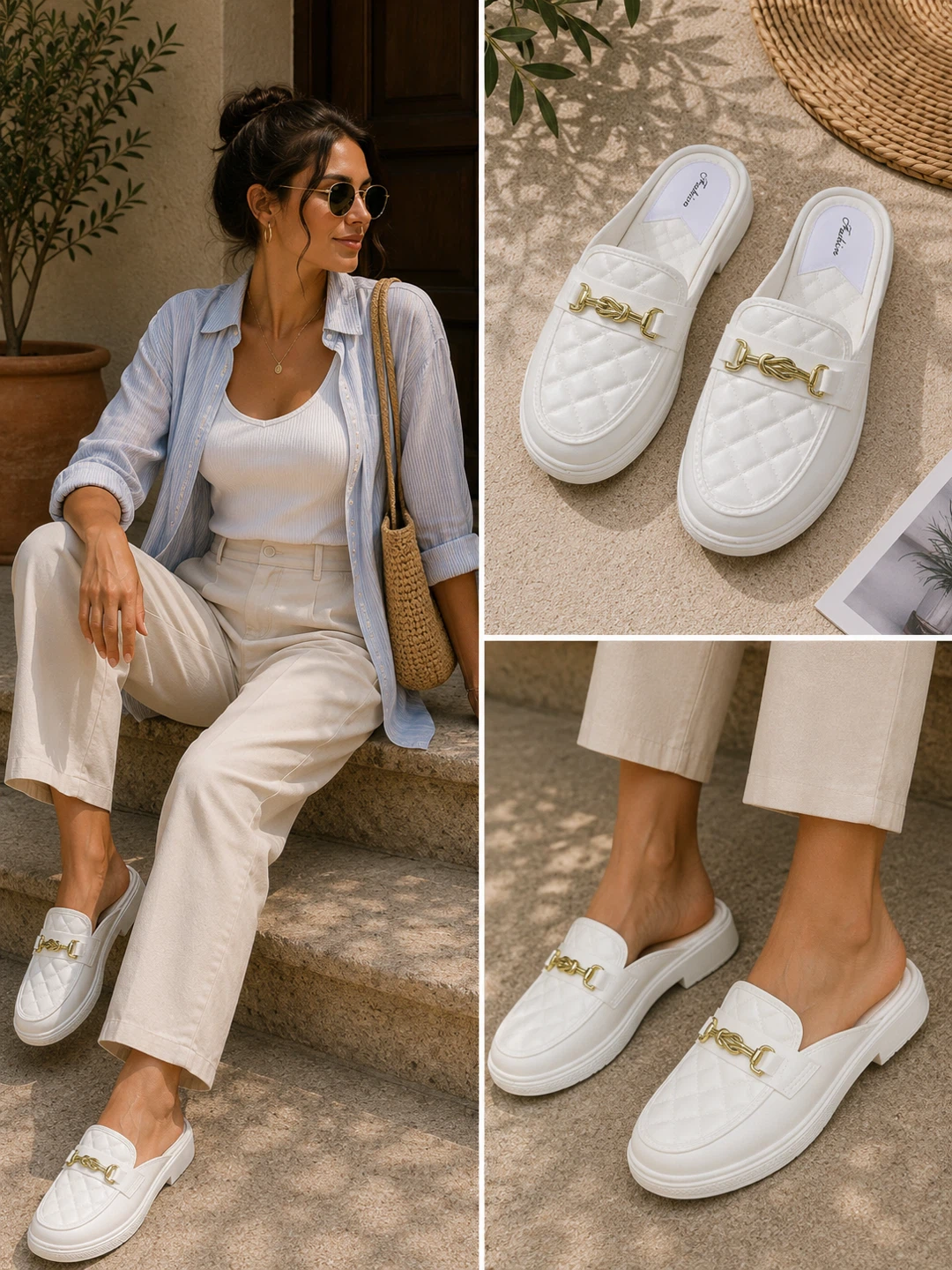 Women’s Quilted Mule Loafers – Cushioned Comfort - photo 3