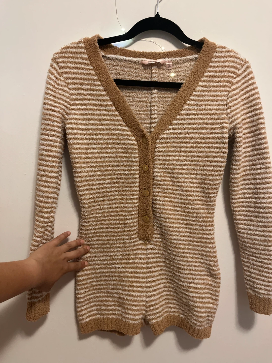 La vie en Rose  Fuzzy Striped Romper