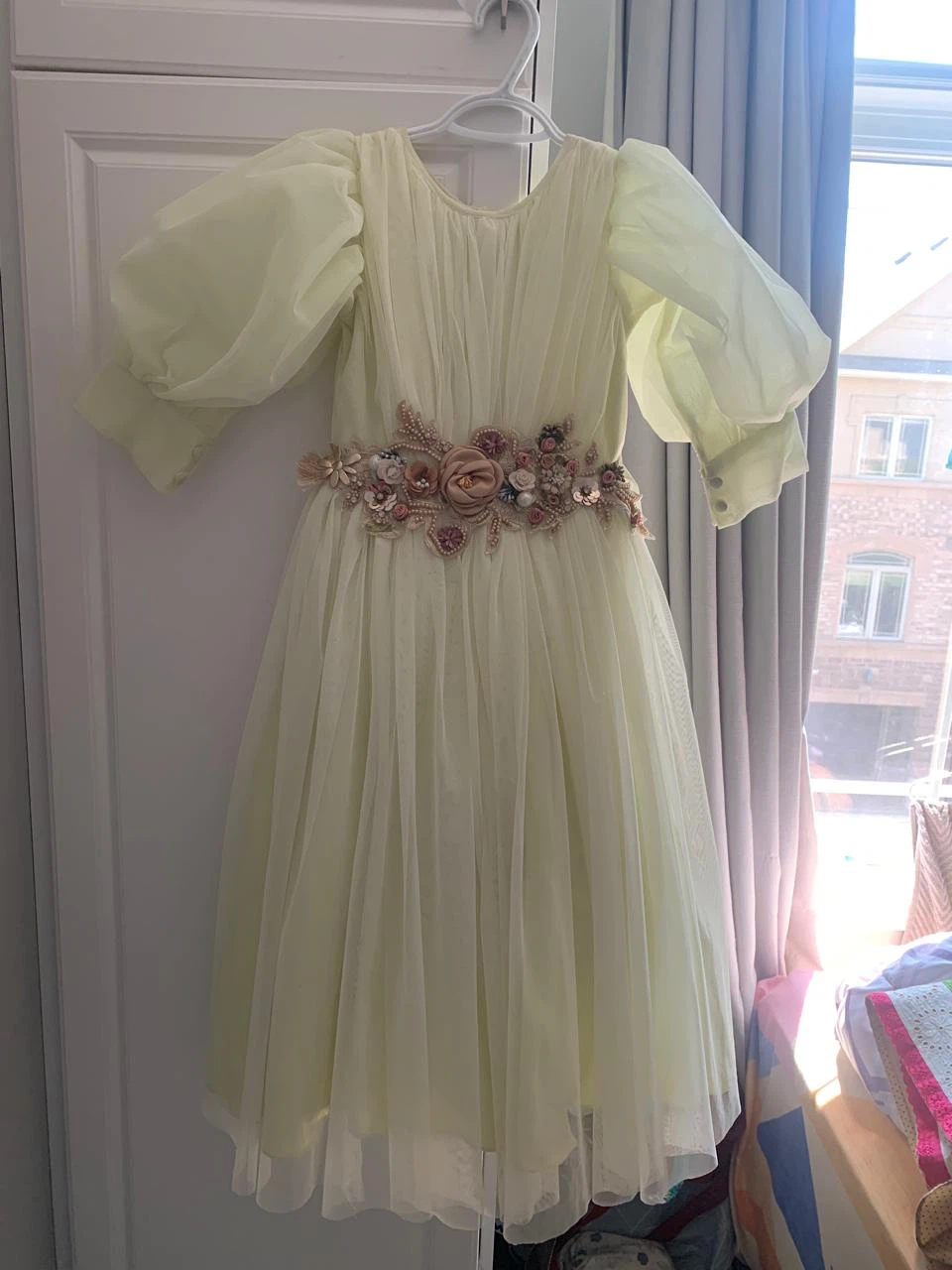 Girls' Formal Dress - Blue Sparkle & Yellow Floral - photo 4