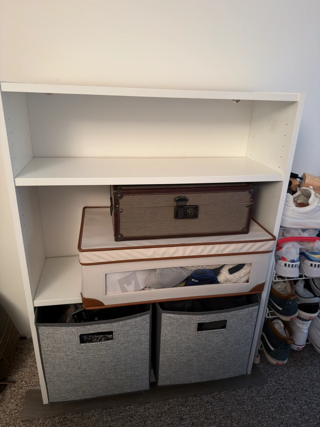 White 3-Shelf Bookshelf - photo 2