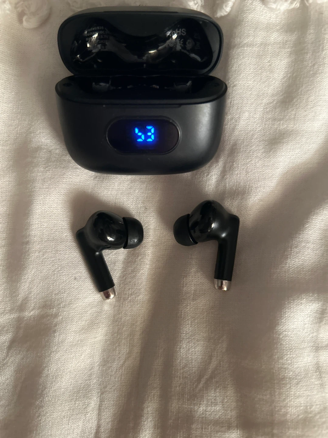 Black Wireless Earbuds with Charging Case