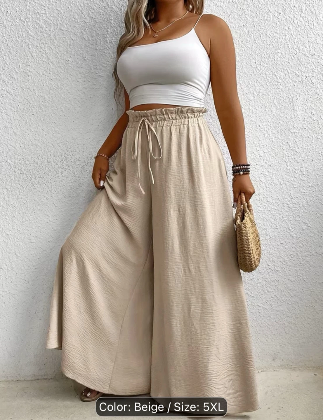 Beige Palazzo Pants - Size 5XL