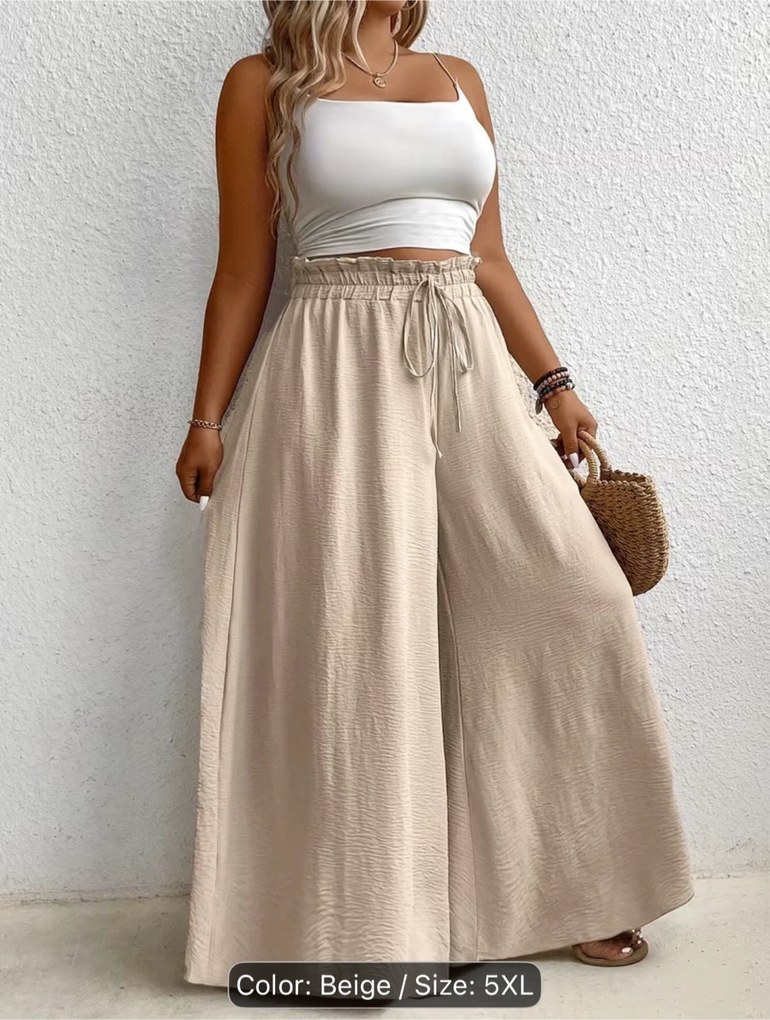 Beige Palazzo Pants - Size 5XL - photo 3