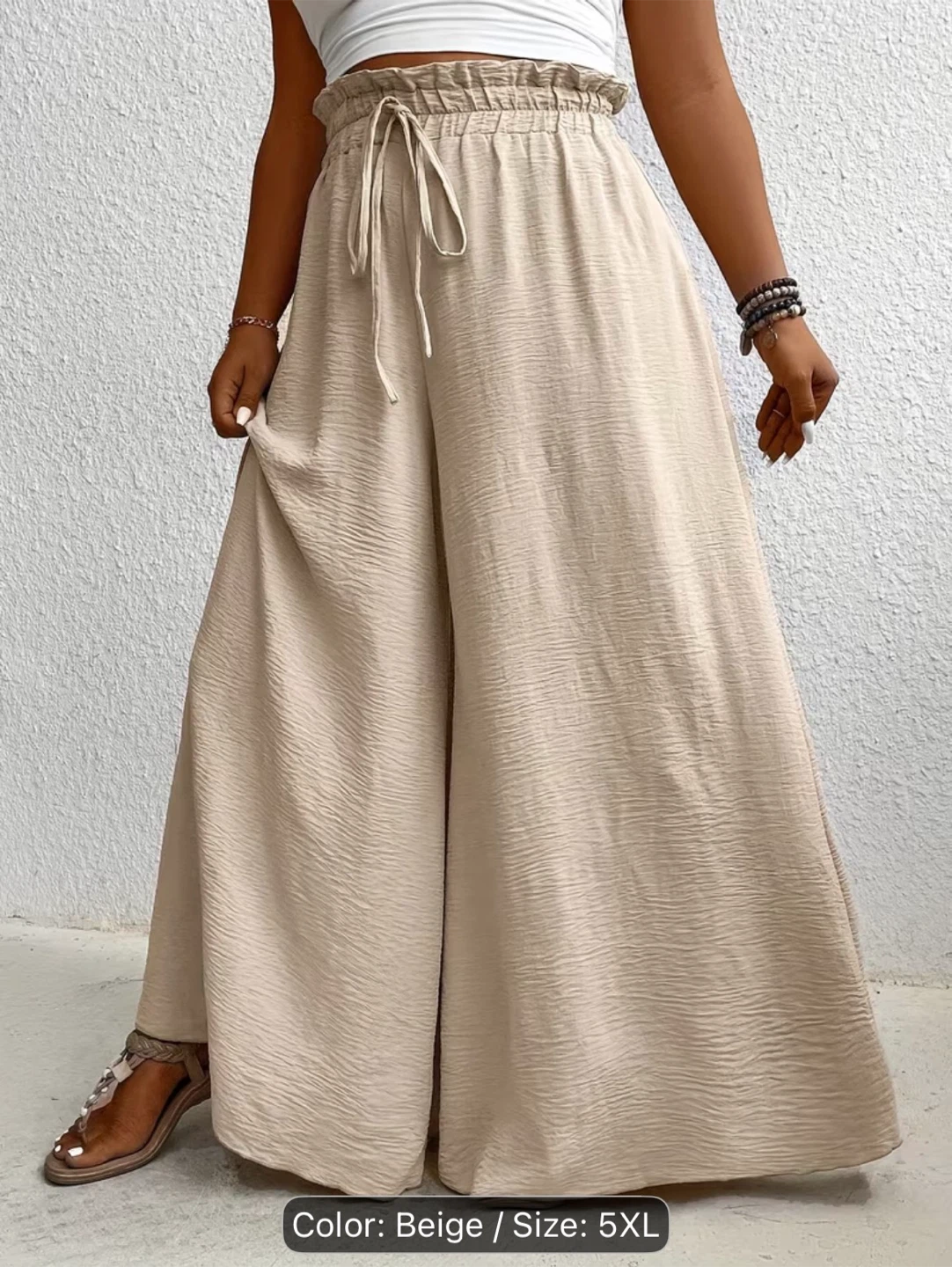 Beige Palazzo Pants - Size 5XL - photo 4