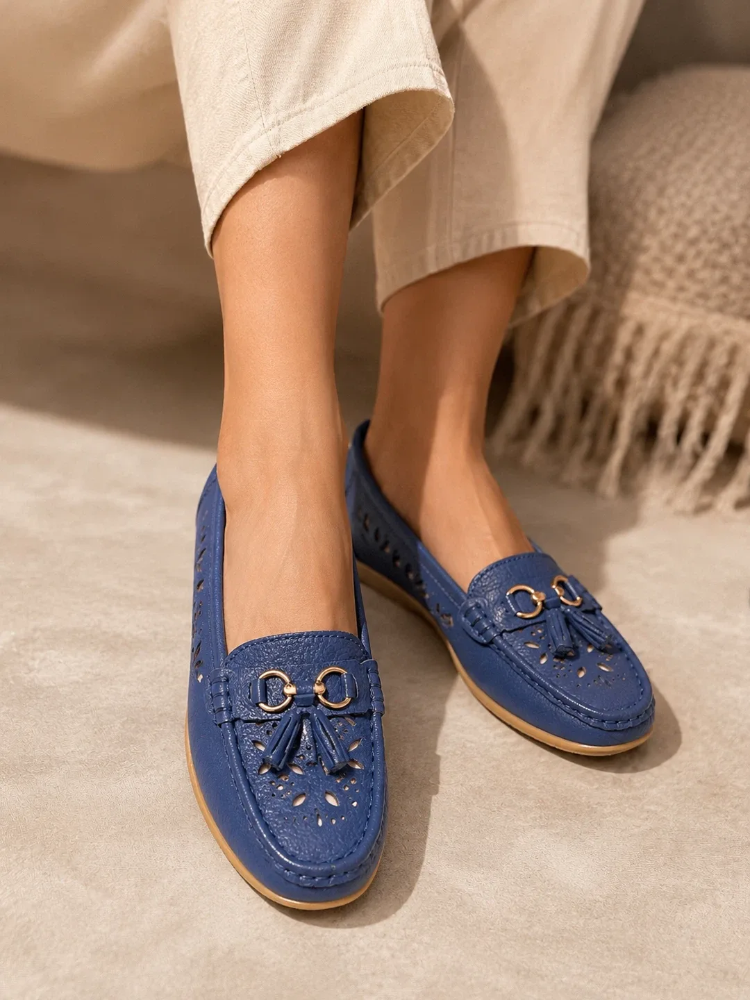 Women’s Laser Cut Tassel Loafers – Lightweight Comfort - photo 3