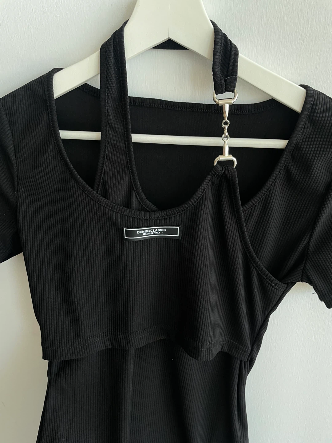 Black Ribbed Cutout Dress, size S - photo 3