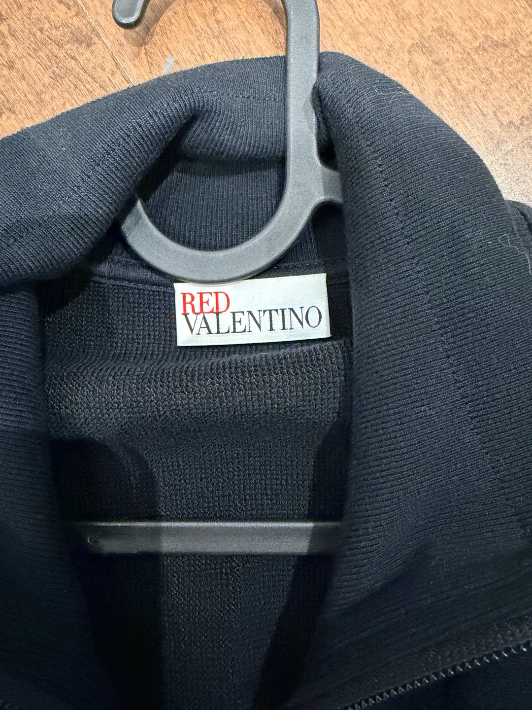 RED Valentino Black Zipped Hoodie Dress - photo 2