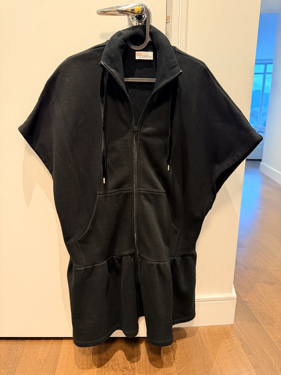 RED Valentino Black Zipped Hoodie Dress - photo 3