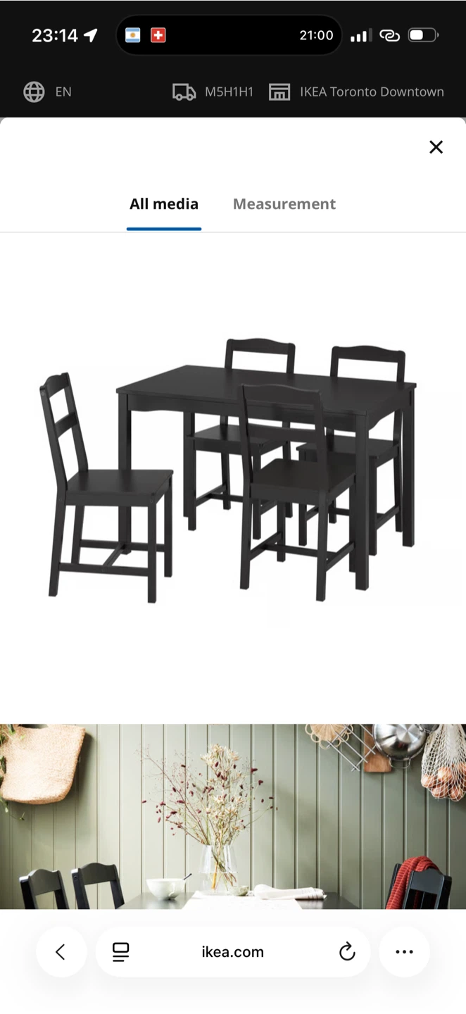 IKEA HÄGERNÄS Table and 4 Chairs - Black Stained Pine - photo 2