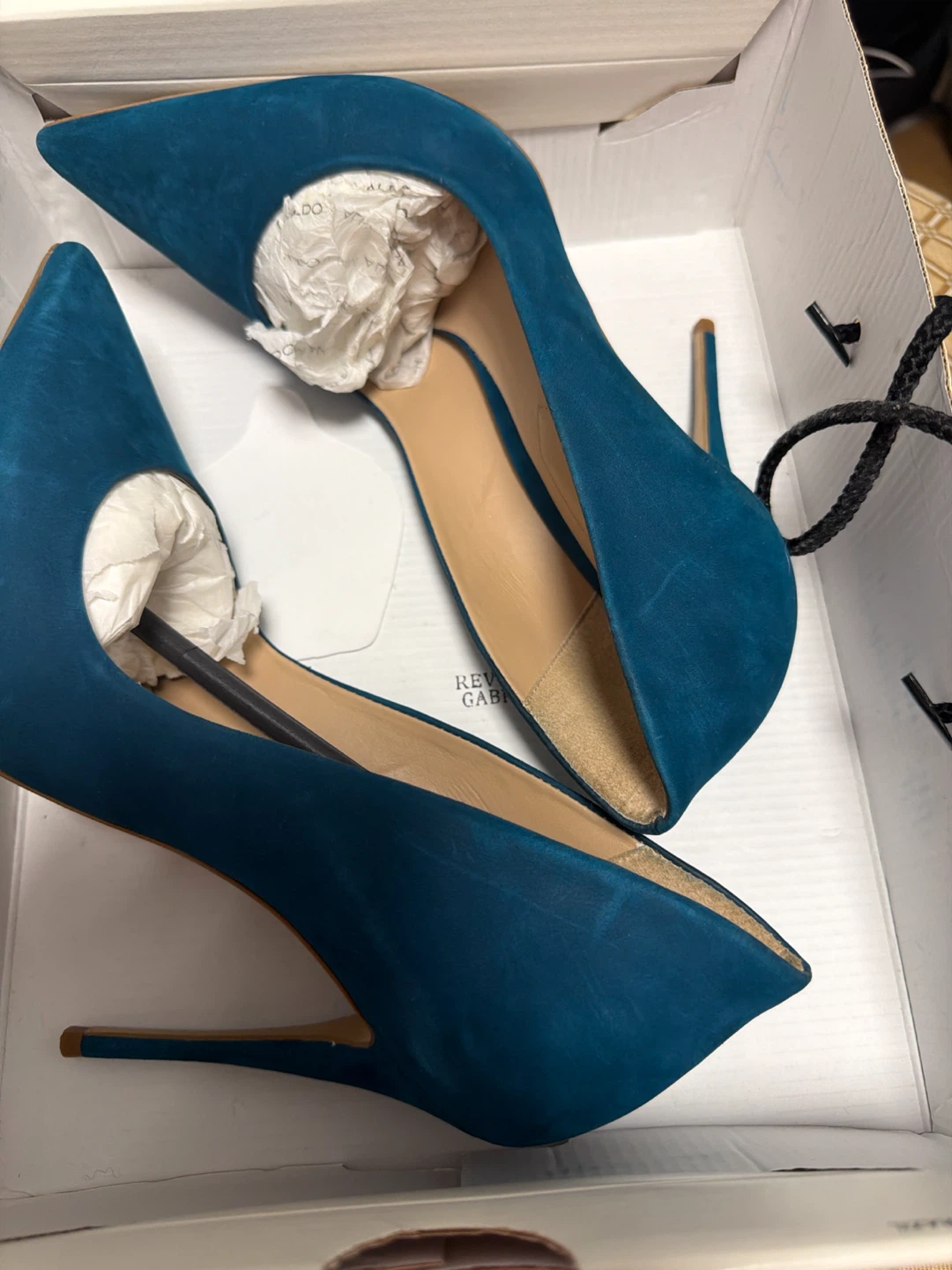 Aldo Teal Suede Heels