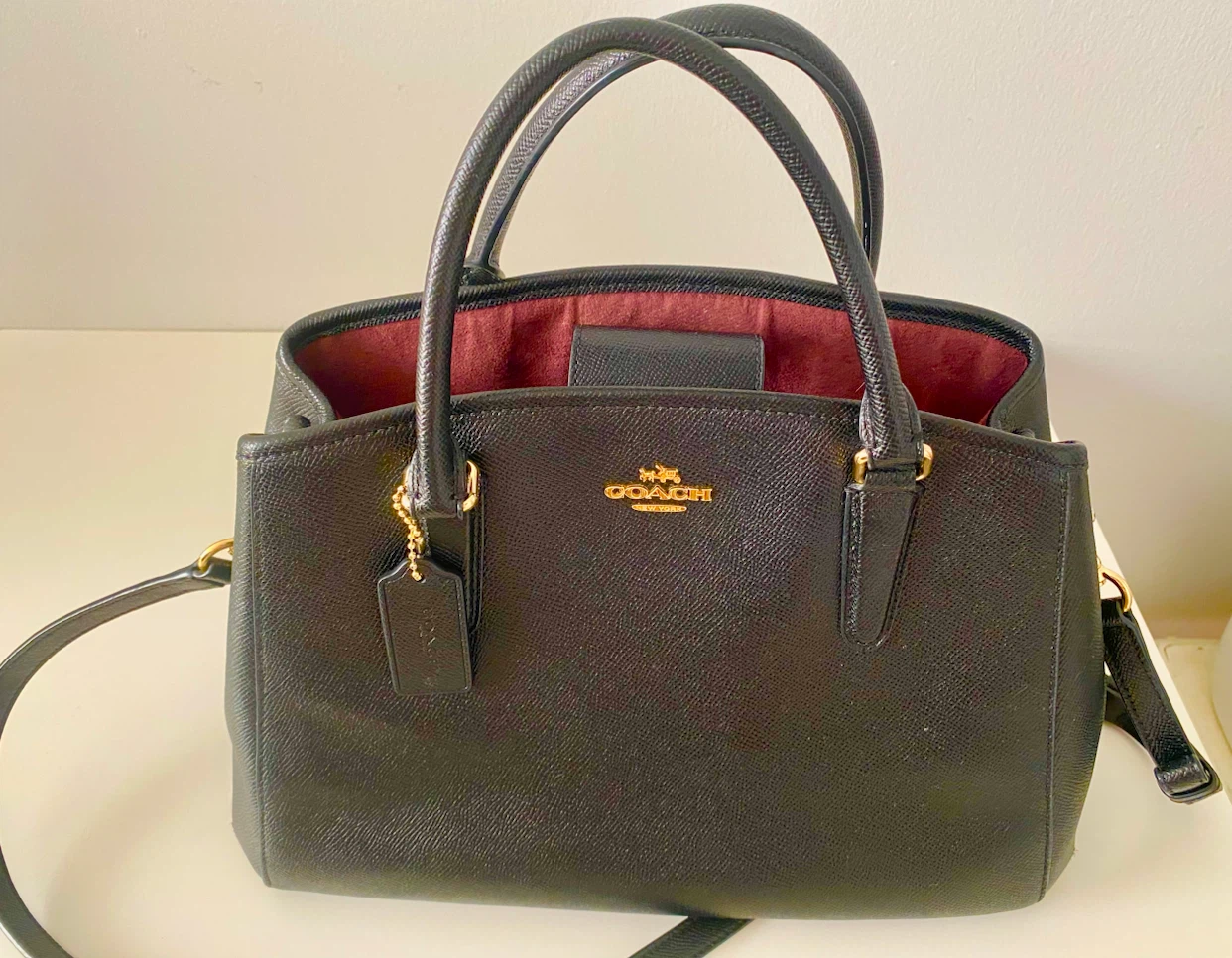 Coach Black Pebble Leather Satchel Purse - photo 3