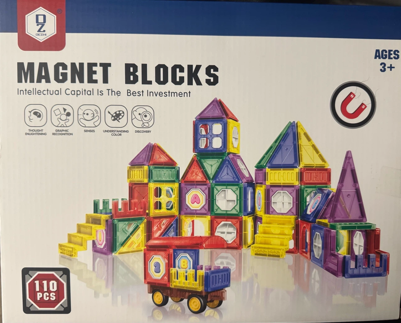 DZ Magnet Blocks Toy Set - 110 Pieces