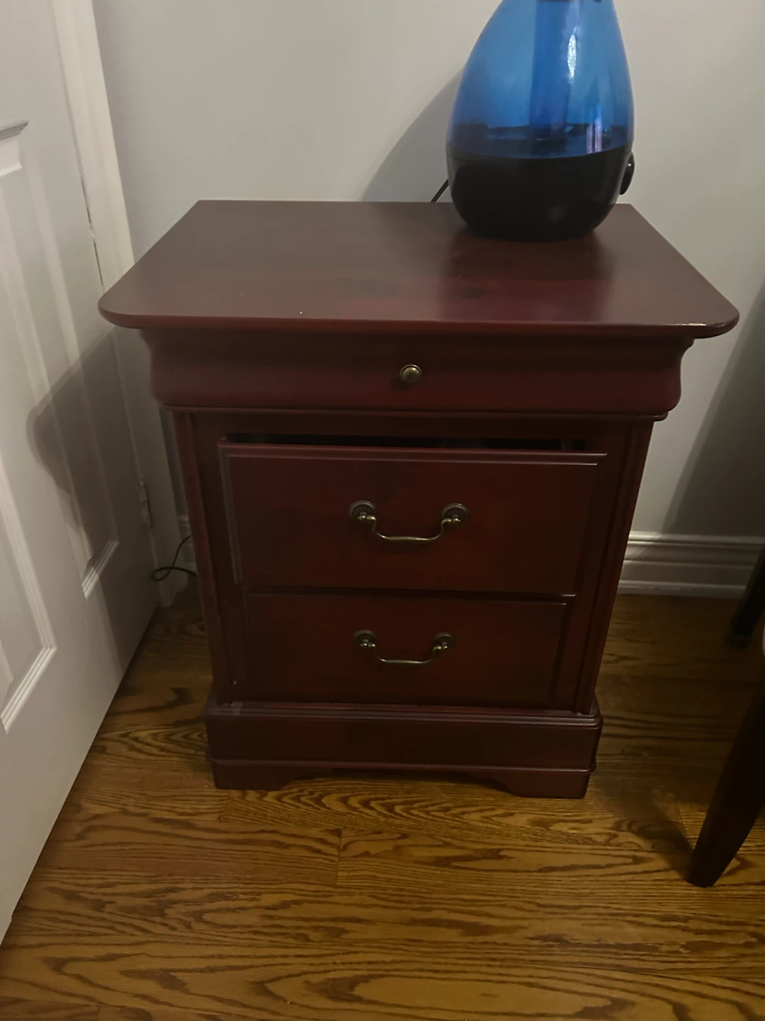 Wooden Nightstand with Drawers