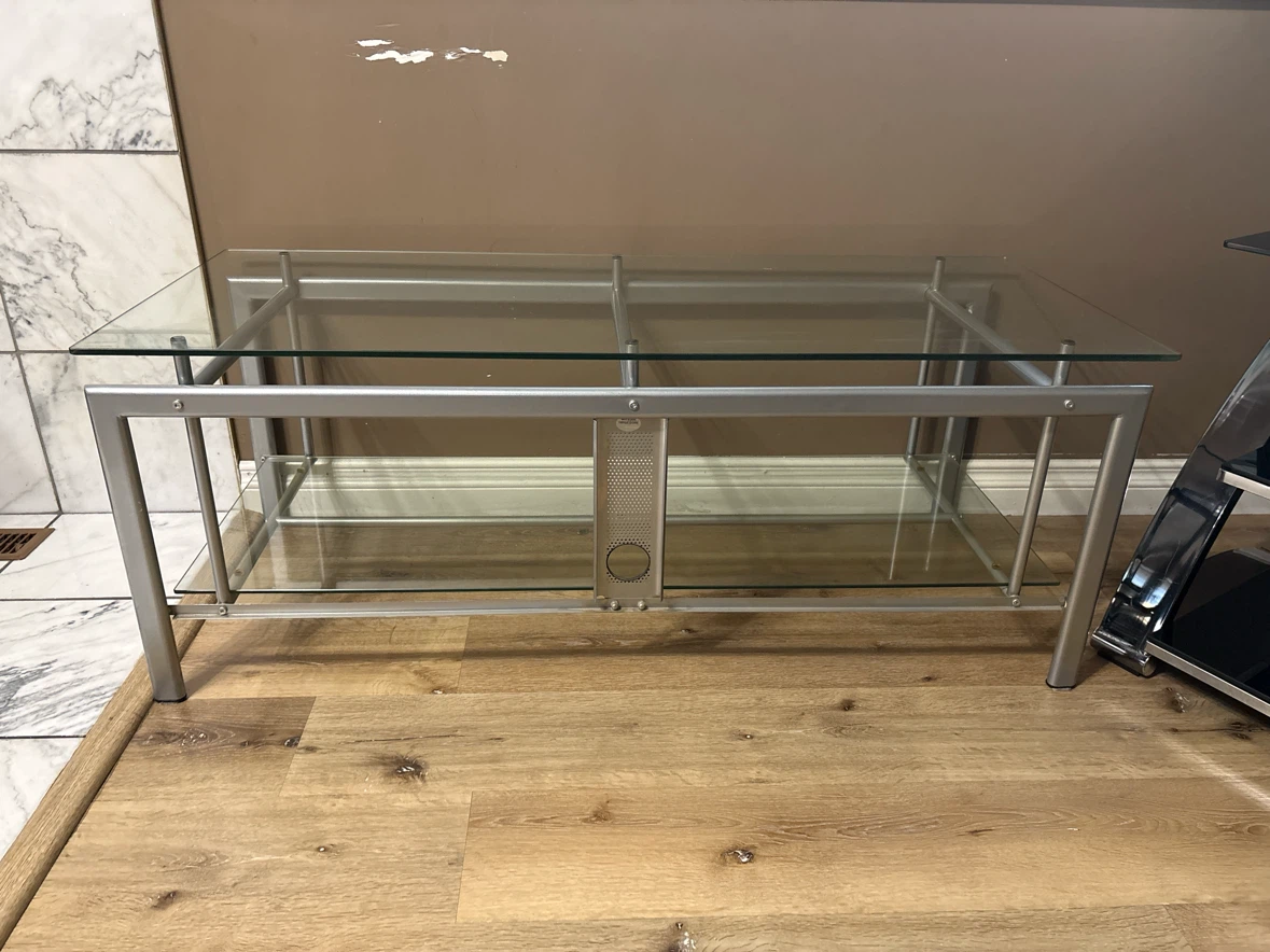Glass and Metal TV Stand