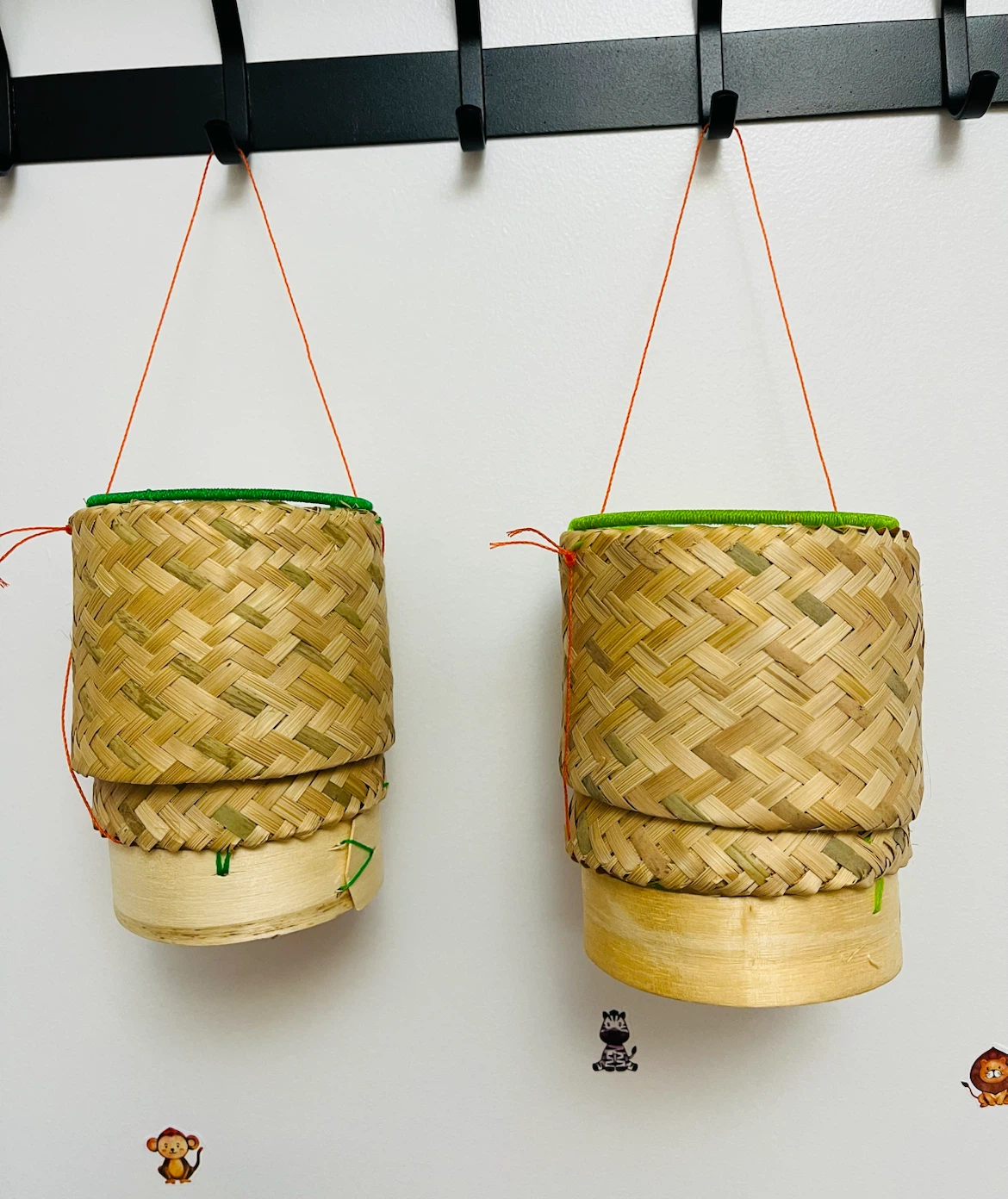 Woven Bamboo Sticky Rice Steamer Baskets - Set of 2
