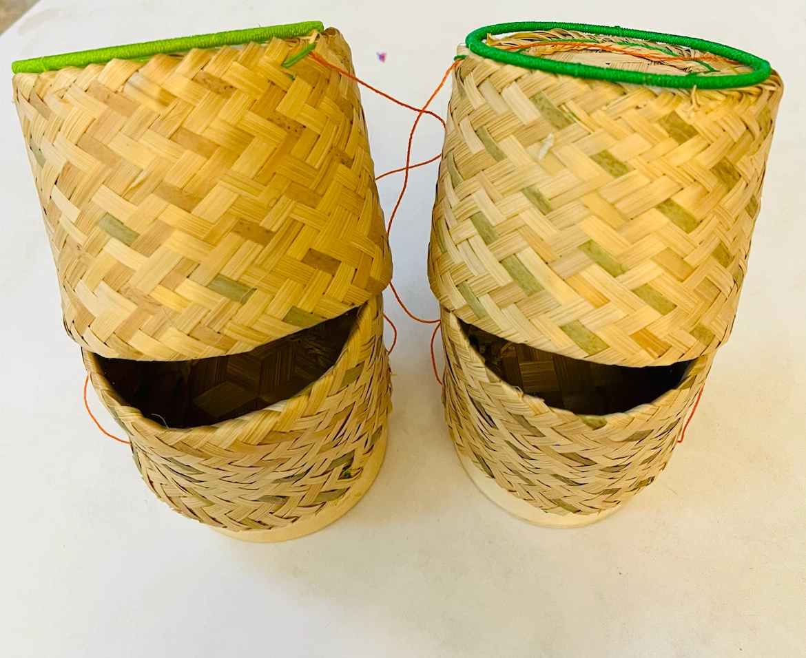 Woven Bamboo Sticky Rice Steamer Baskets - Set of 2 - photo 2