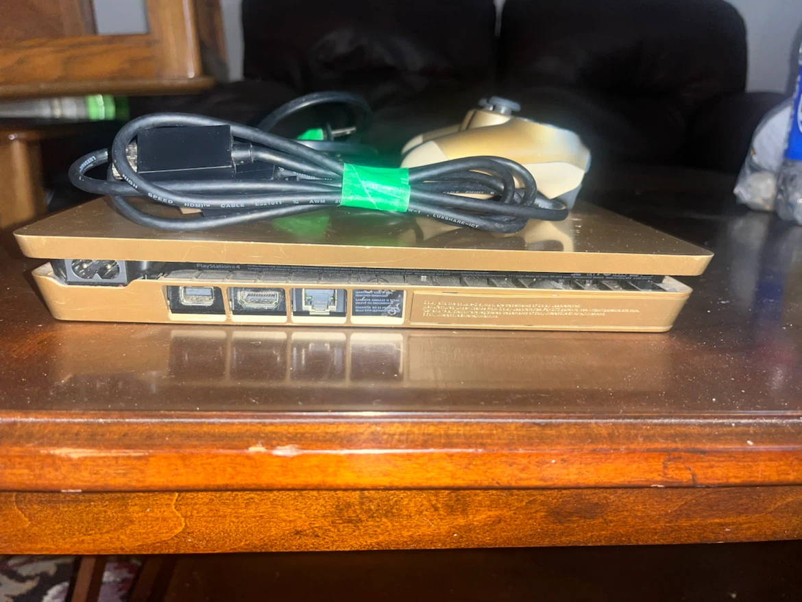 Gold PlayStation 4 Console with Controller and Cables - photo 4