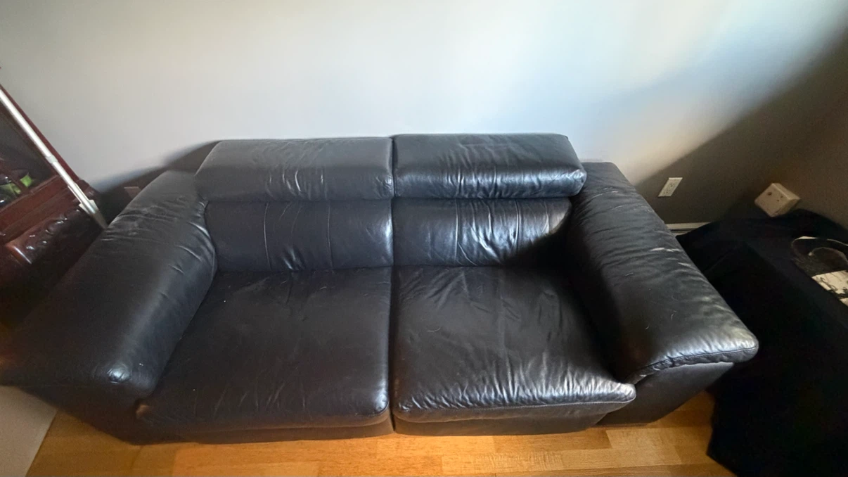 Genuine leather reclining sofa & chair