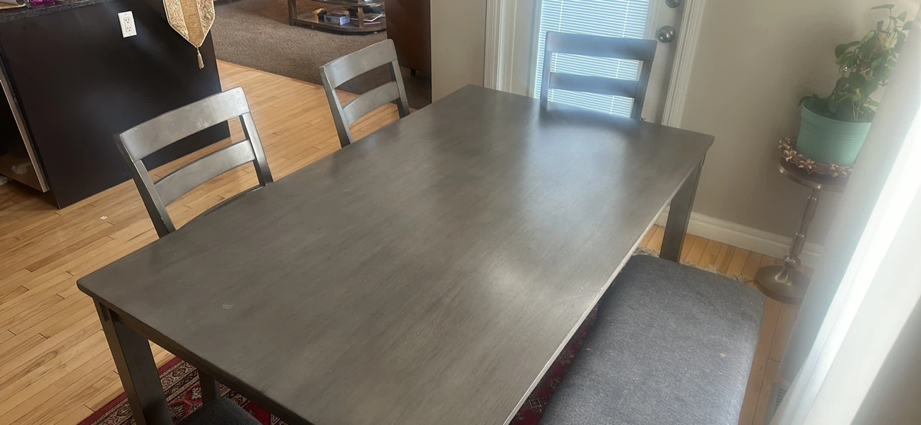 Dark Wood Dining Table with 4 Chairs
