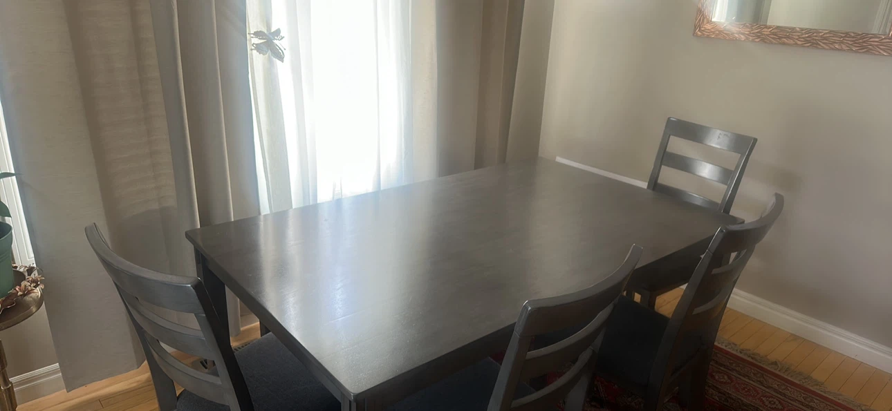 Dark Wood Dining Table with 4 Chairs - photo 2