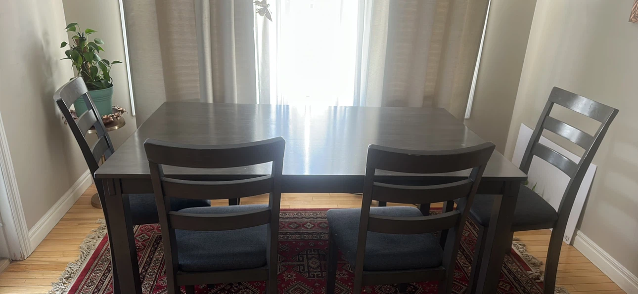 Dark Wood Dining Table with 4 Chairs - photo 3