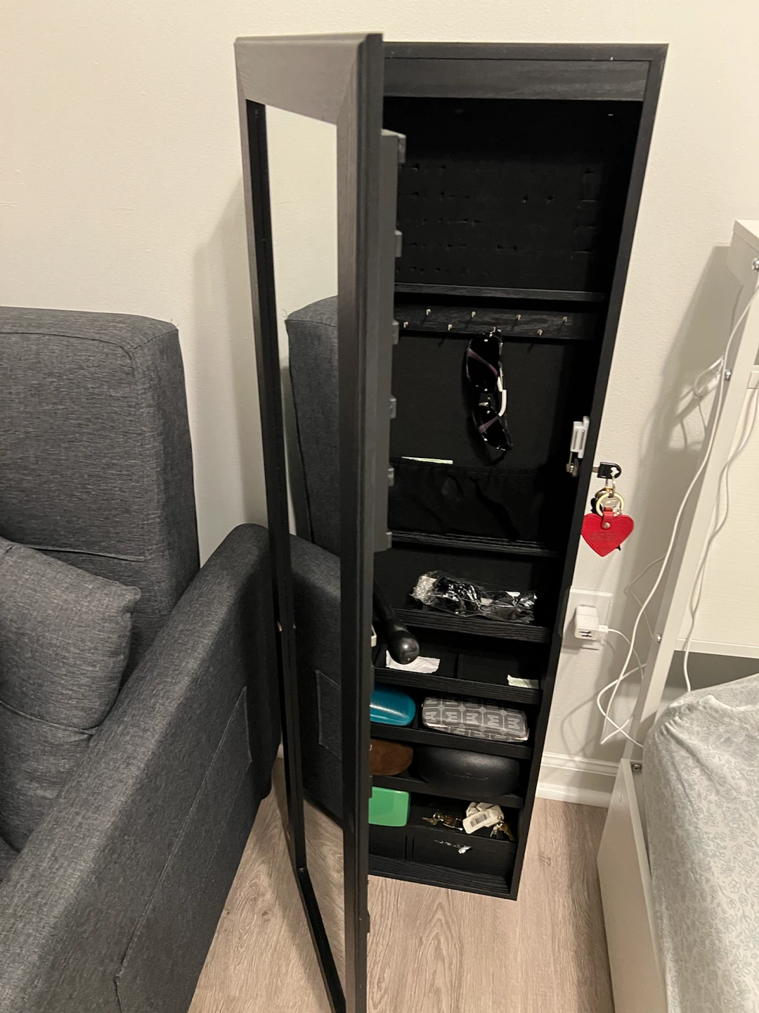 SONGMICS Black Full-Length Mirror Jewelry Cabinet - photo 2