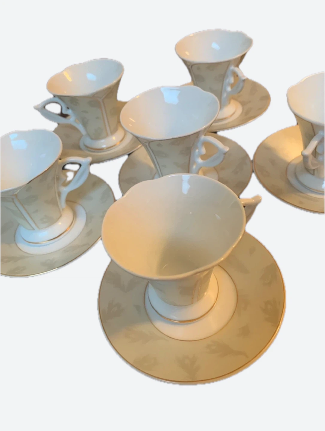 Set of 6 Tea Cups and Saucers - photo 2