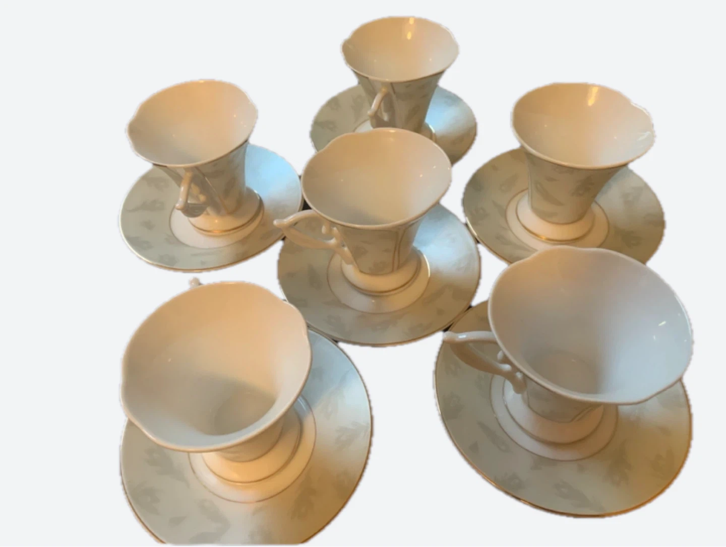 Set of 6 Tea Cups and Saucers - photo 3