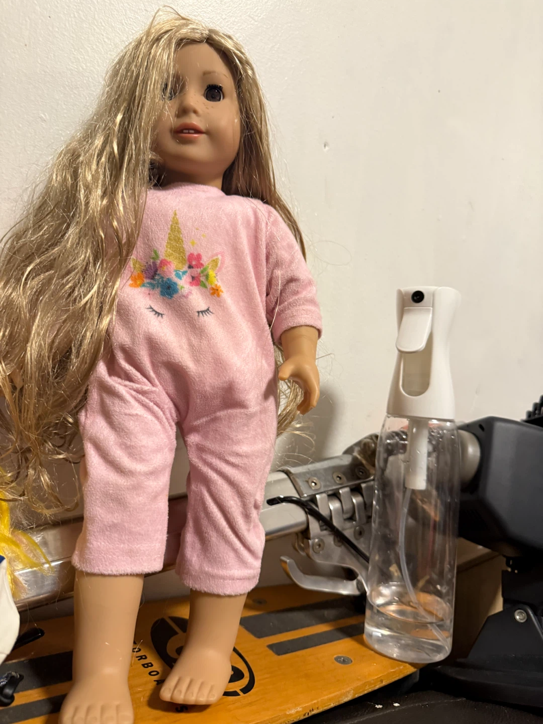 American Girl Doll with Pink Unicorn Pajamas - photo 5