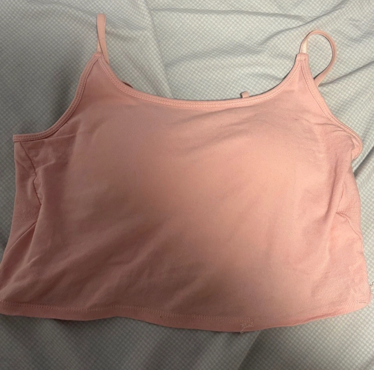 Pink Crop Tank Top with Criss-Cross Back