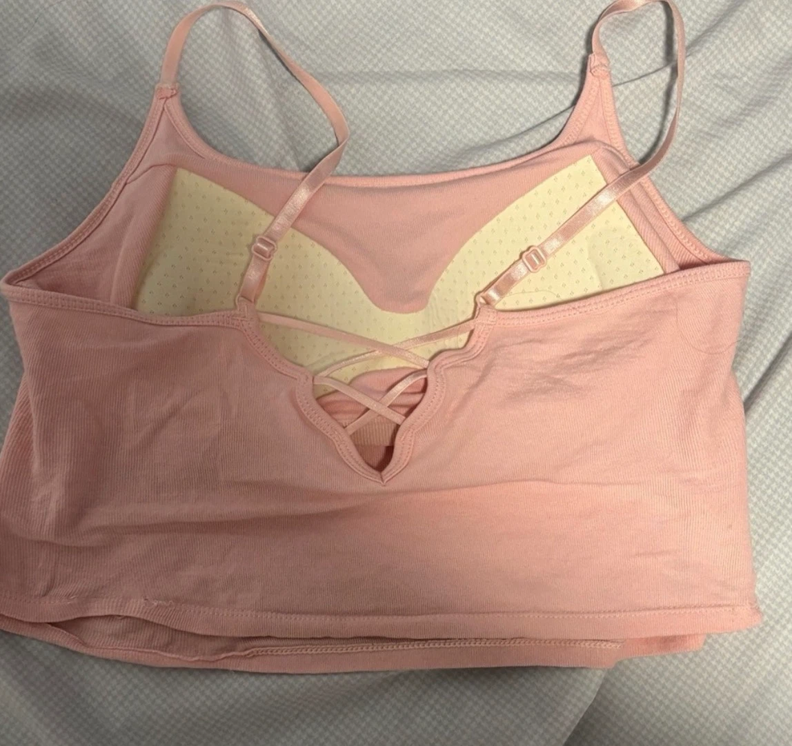 Pink Crop Tank Top with Criss-Cross Back - photo 2