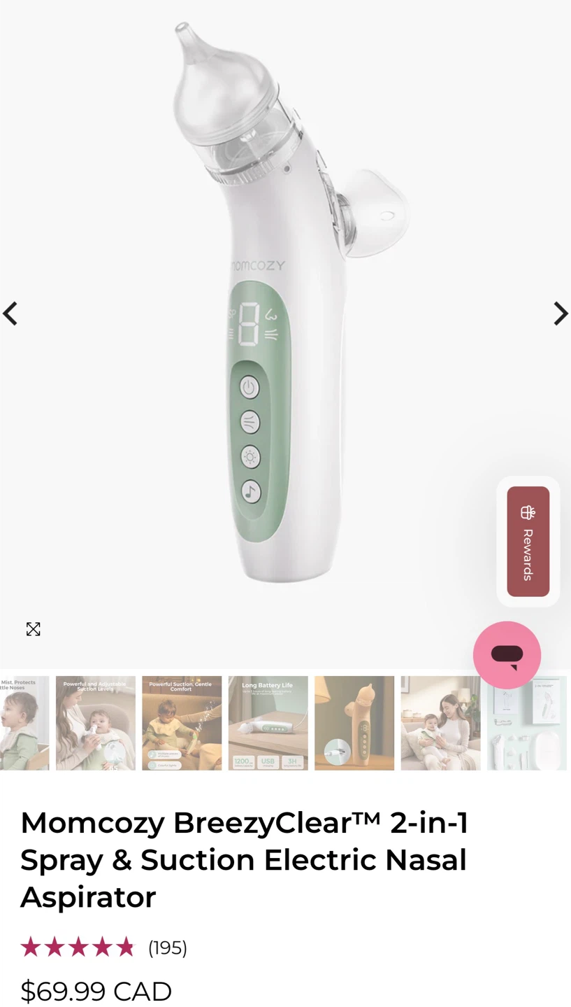 Momcozy BreezyClear 2-in-1 Electric Nasal Aspirator